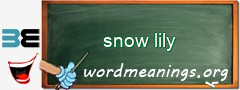 WordMeaning blackboard for snow lily